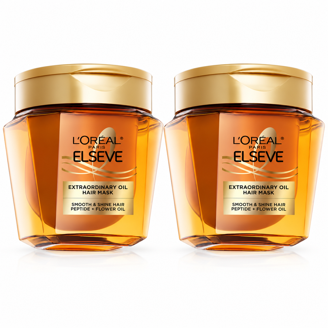 L'Oréal Paris Elseve Extraordinary Oil Hair Mask — 2 × 250 ml — exact pack quantity on white