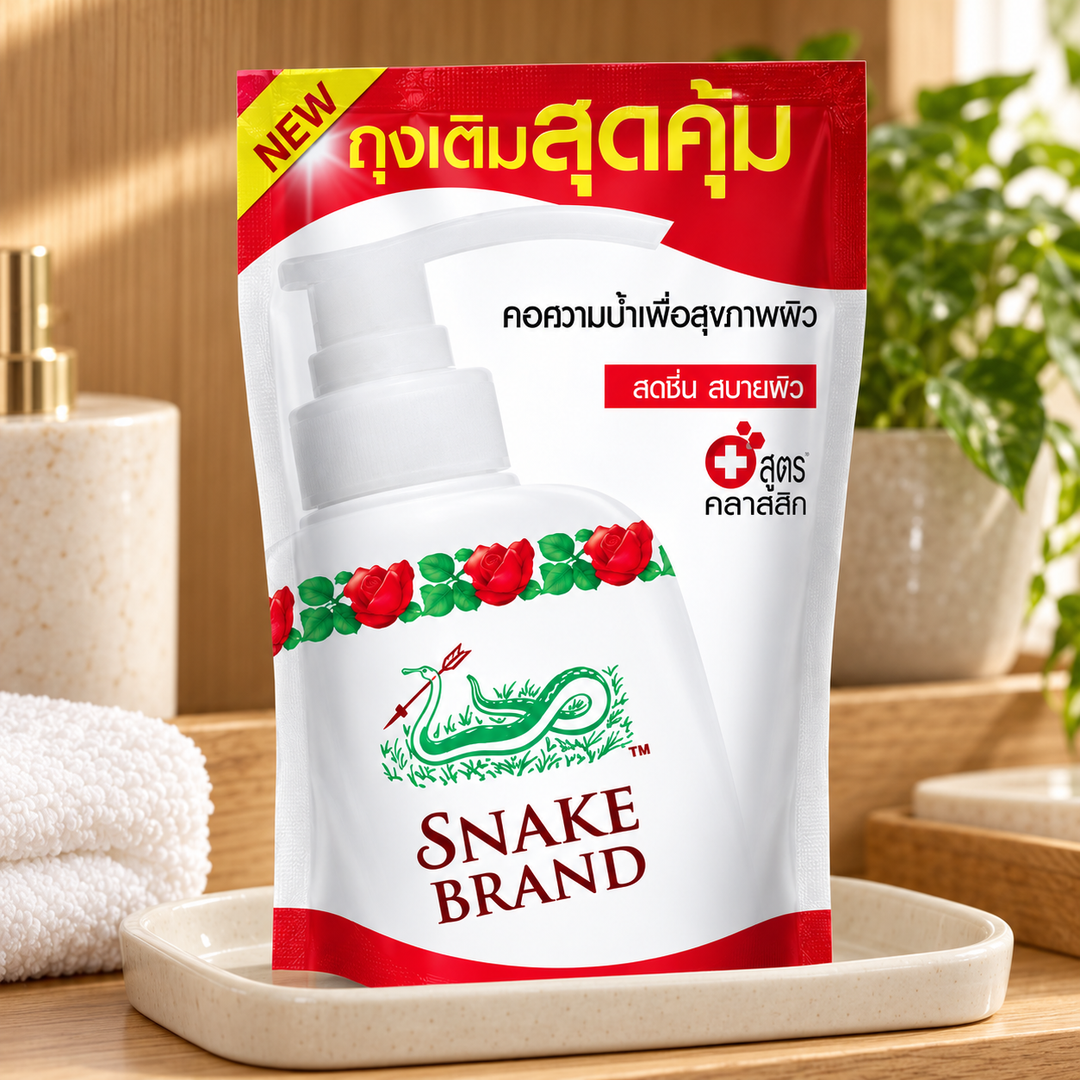 Snake Brand Cooling Shower Gel Classic Refill 400 ml — product presentation