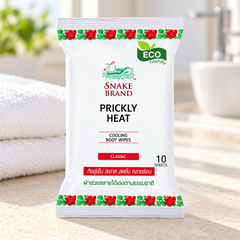 Snake Brand Prickly Heat Cooling Body Wipes Classic 10 sheets — product presentation