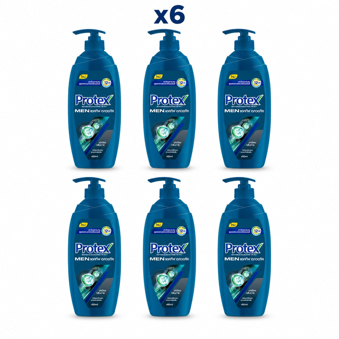 Protex Men Active Aquatic Shower Cream 450 ml — Pack of 6 - product cover