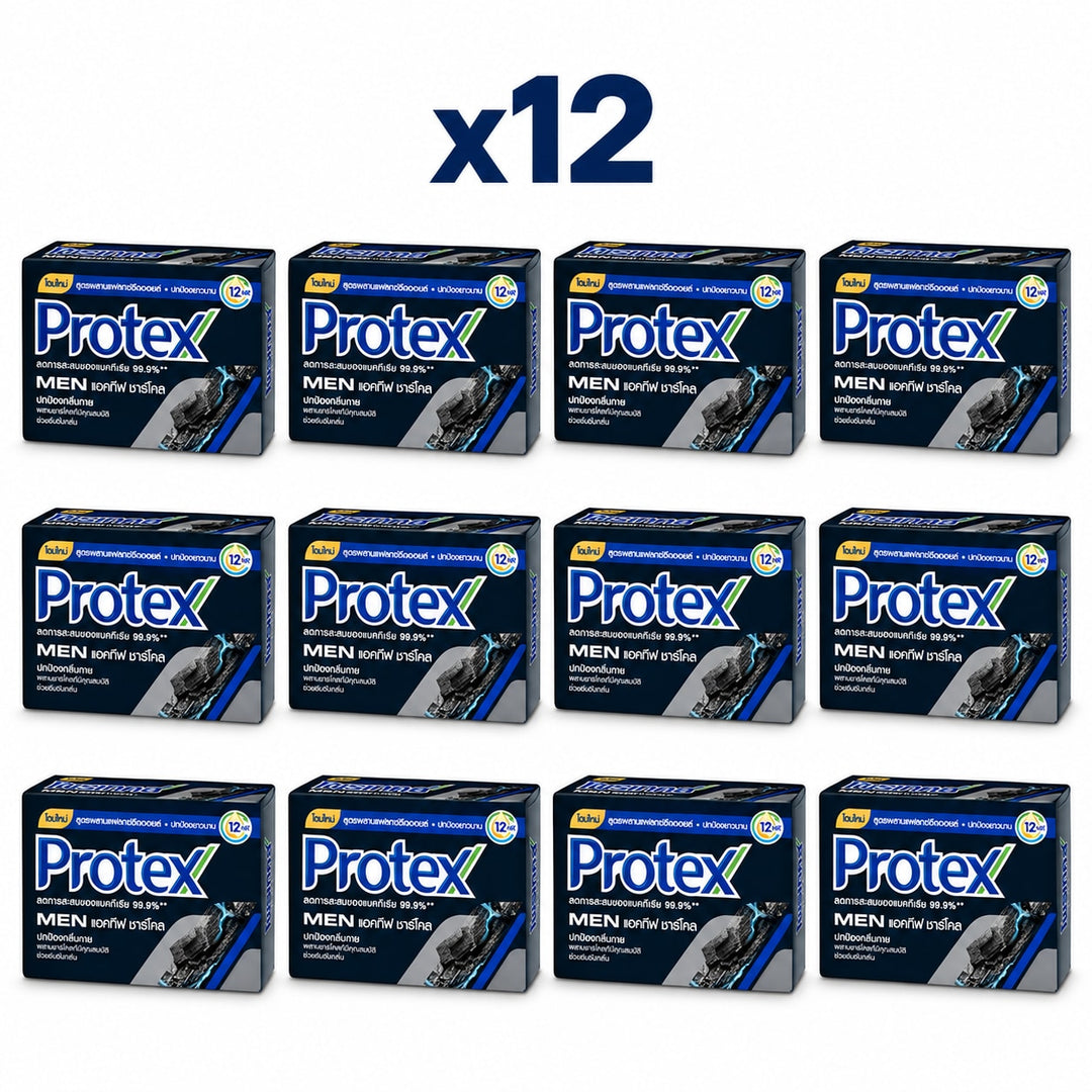Protex Men Active Charcoal Bar Soap 60 g — Pack of 12 - product cover