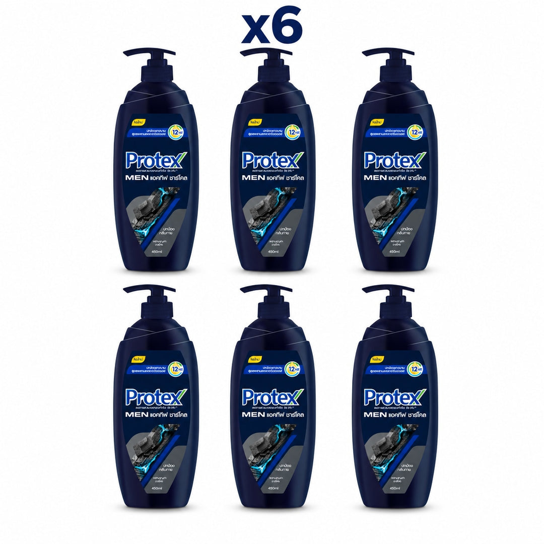 Protex Men Active Charcoal Shower Cream 450 ml — Pack of 6 - product cover