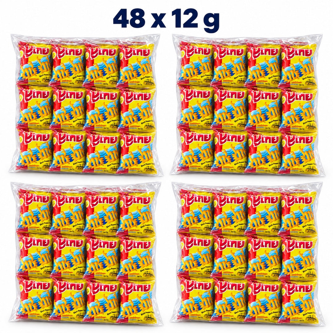 Puthai Black Pepper Crispy Snacks 48 × 12 g - product cover