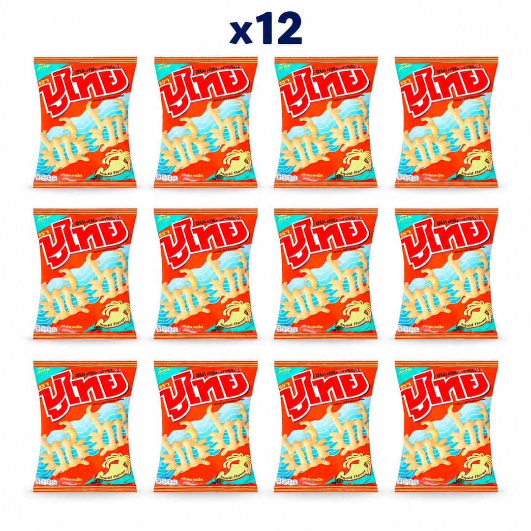 Puthai Squid Flavour Crispy Snacks 12 × 55 g - product cover