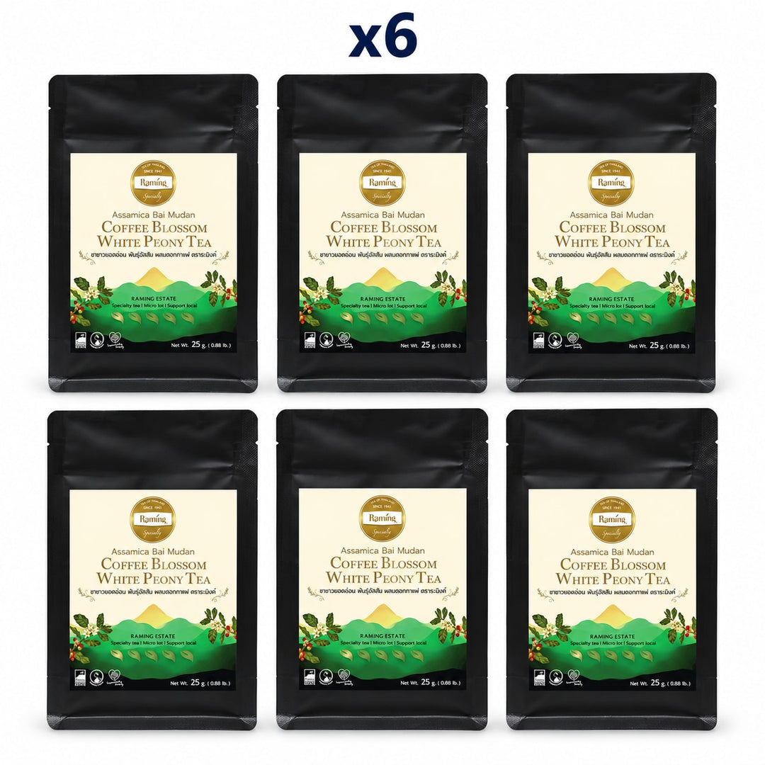 Raming Coffee Blossom White Peony Tea 25 g — Pack of 6 - product cover
