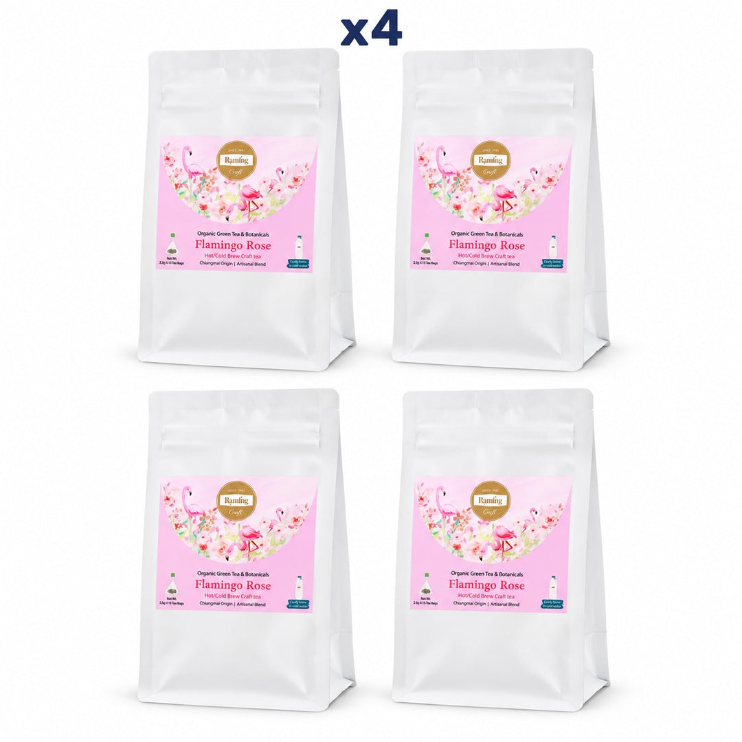 Raming Flamingo Rose Craft Tea 15 Tea Bags (37.5 g) — Pack of 4 - product cover