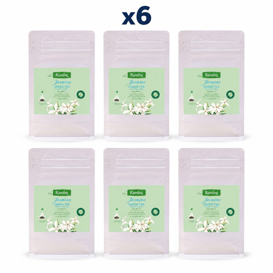 Raming Jasmine Green Tea 15 Tea Bags (45 g) — Pack of 6 - product cover