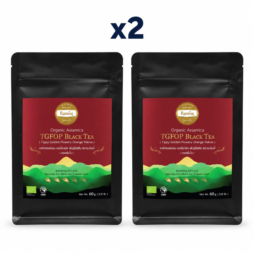 Raming Organic Assamica TGFOP Whole Leaf Black Tea 60 g — Pack of 2 - product cover