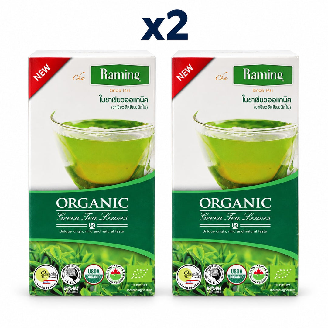 Raming Organic Green Tea Leaves 70 g — Pack of 2 - product cover