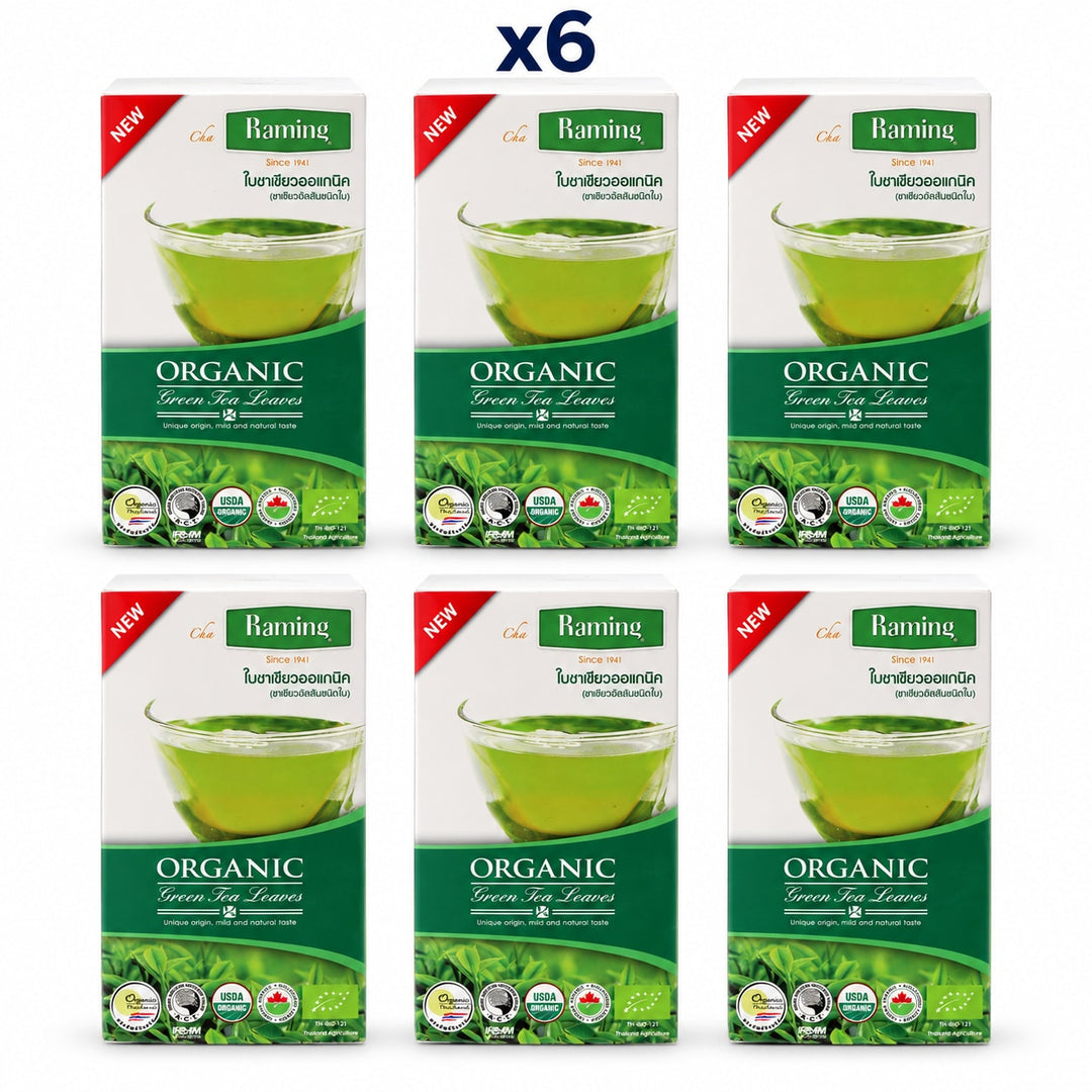 Raming Organic Green Tea Leaves 70 g — Pack of 6 - product cover