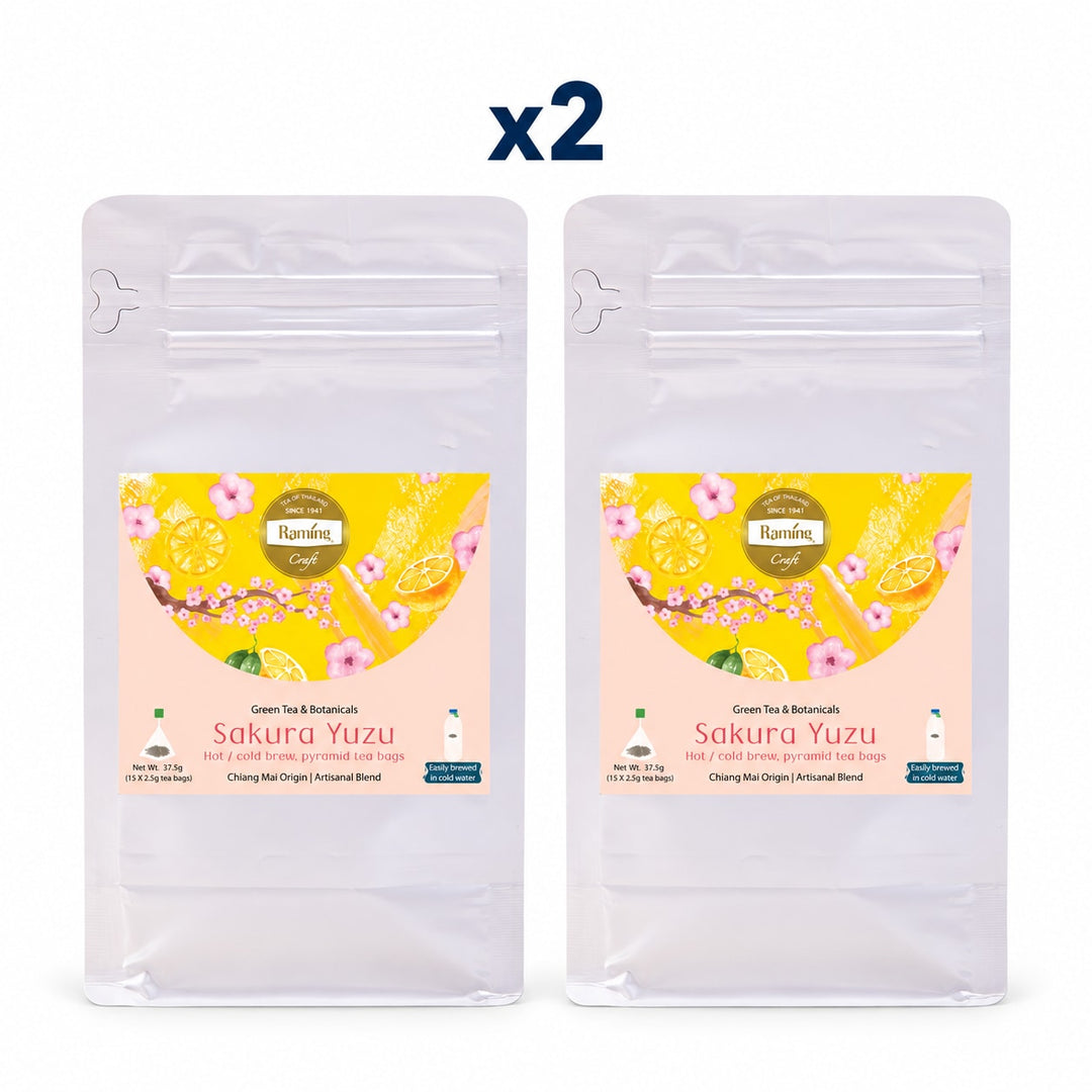 Raming Sakura Yuzu Craft Tea 15 Tea Bags (37.5 g) — Pack of 2 - product cover