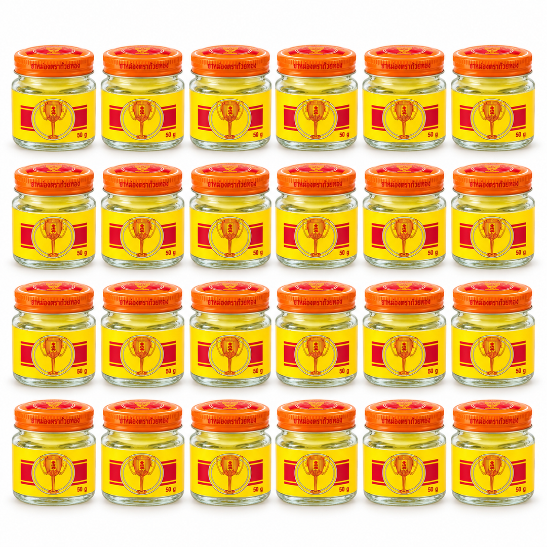 Golden Cup Balm 50 g — Pack of 24 — exact quantity on white
