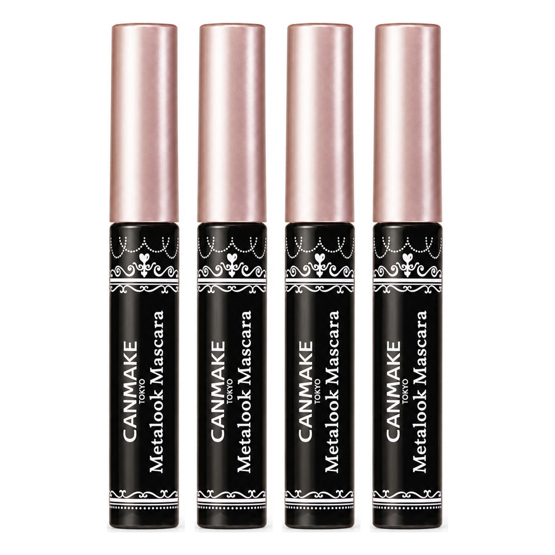 CANMAKE Metalook Mascara | 4 Packs | 4 g Each — 4 separate retail units shown on white background