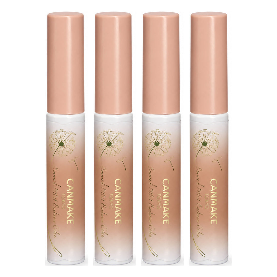 CANMAKE Smart Mini Eyebrow Color | 4 Packs | 4.9 g Each — 4 separate retail units shown on white background