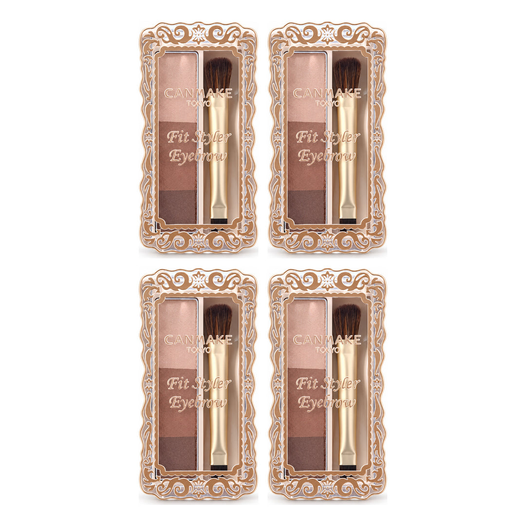 CANMAKE Fit Styler Eyebrow | 4 Packs | 2 g Each — 4 separate retail units shown on white background