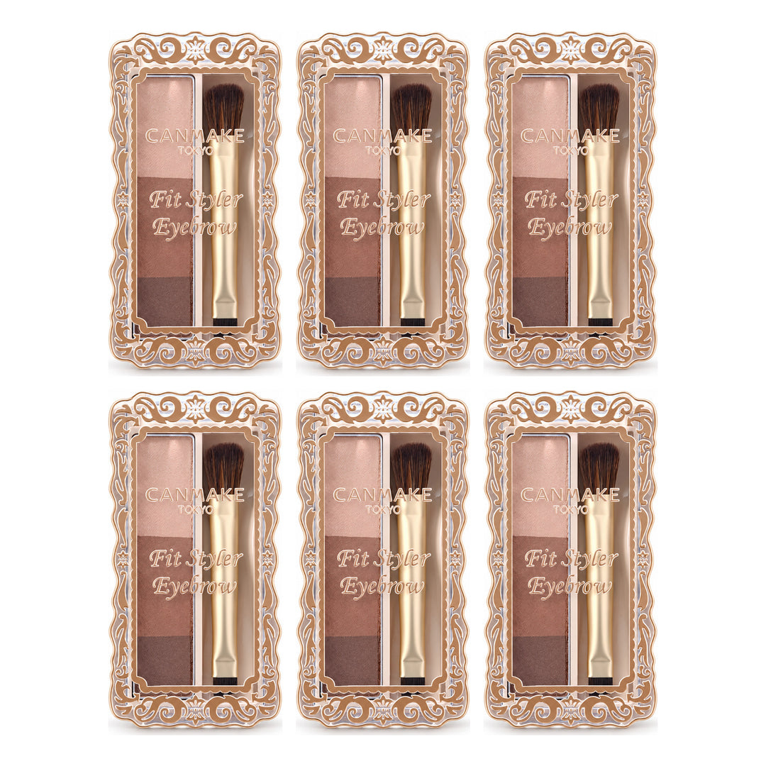 CANMAKE Fit Styler Eyebrow | 6 Packs | 2 g Each — 6 separate retail units shown on white background