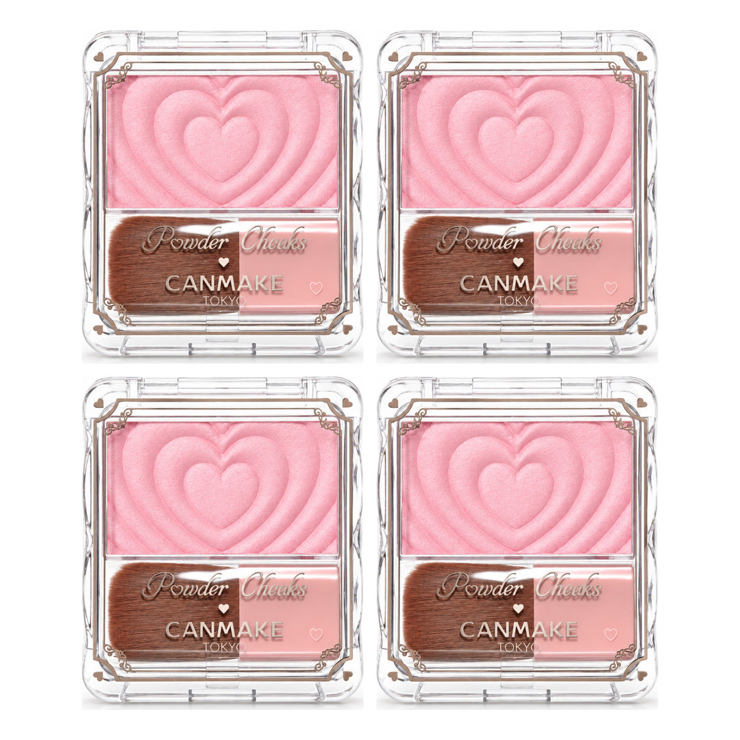CANMAKE Powder Cheeks | 4 Packs | 1.8 g Each — 4 separate retail units shown on white background
