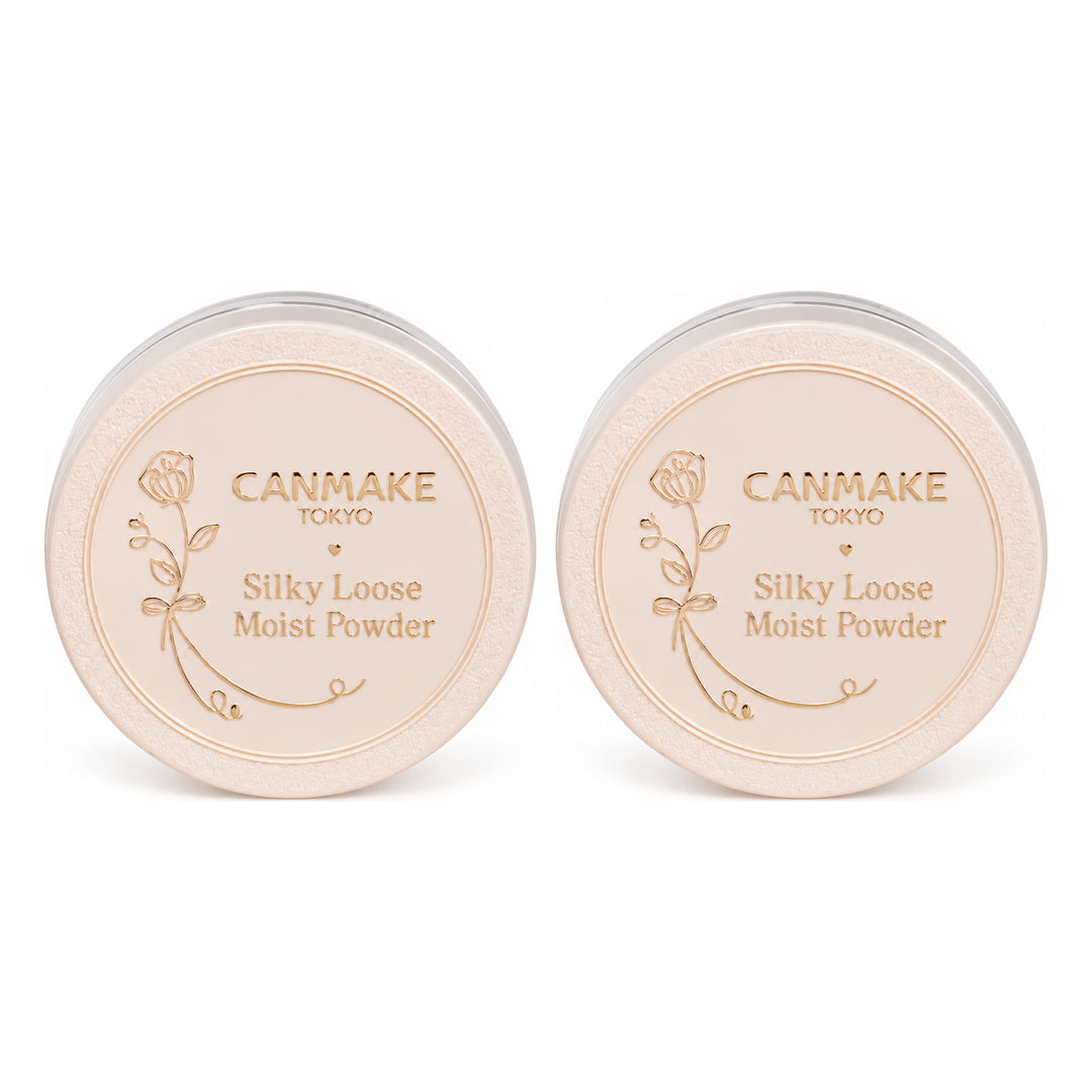 CANMAKE Silky Loose Moist Powder | 2 Packs | 6 g Each — 2 separate retail units shown on white background