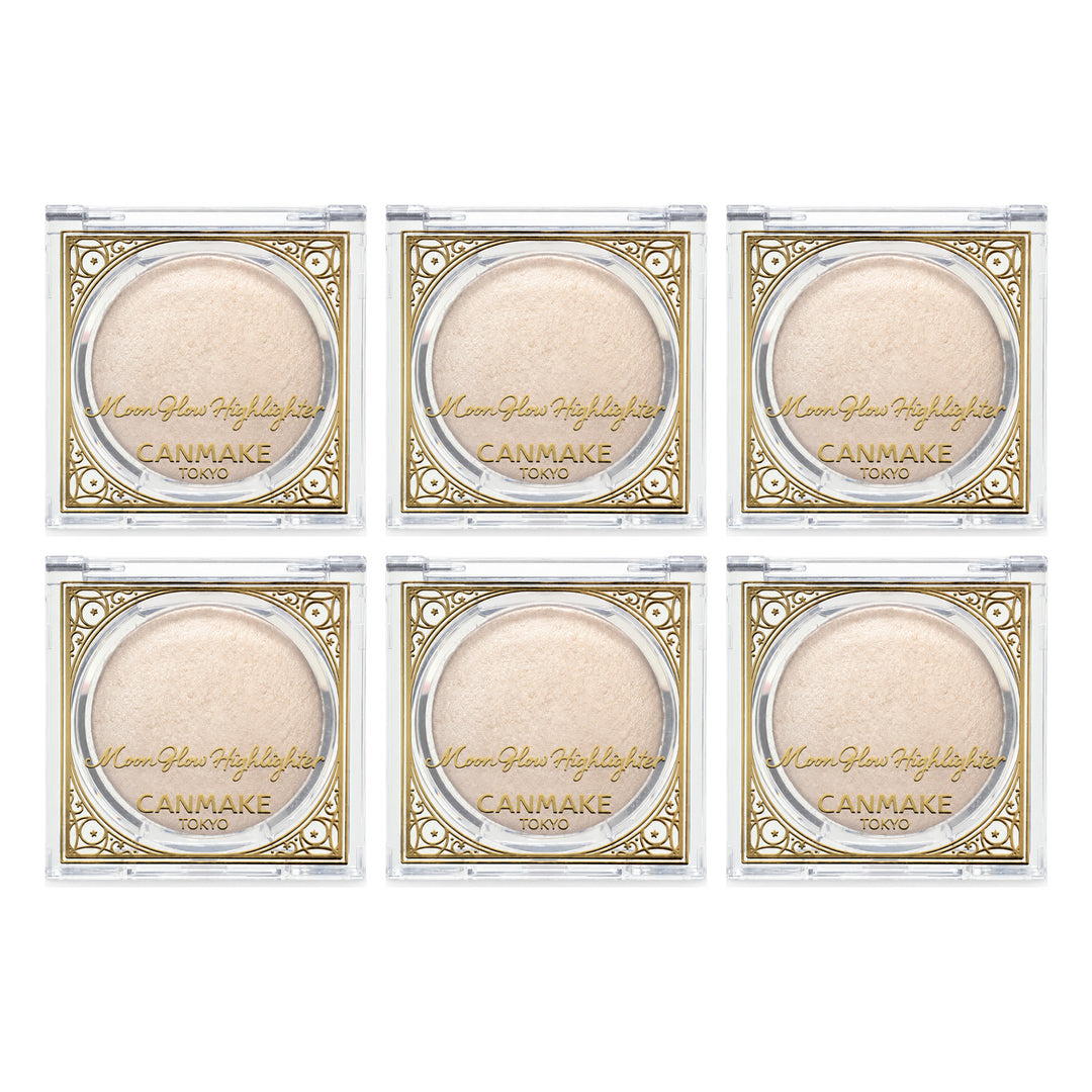 CANMAKE Moon Glow Highlighter | 6 Packs | 3.5 g Each — 6 separate retail units shown on white background