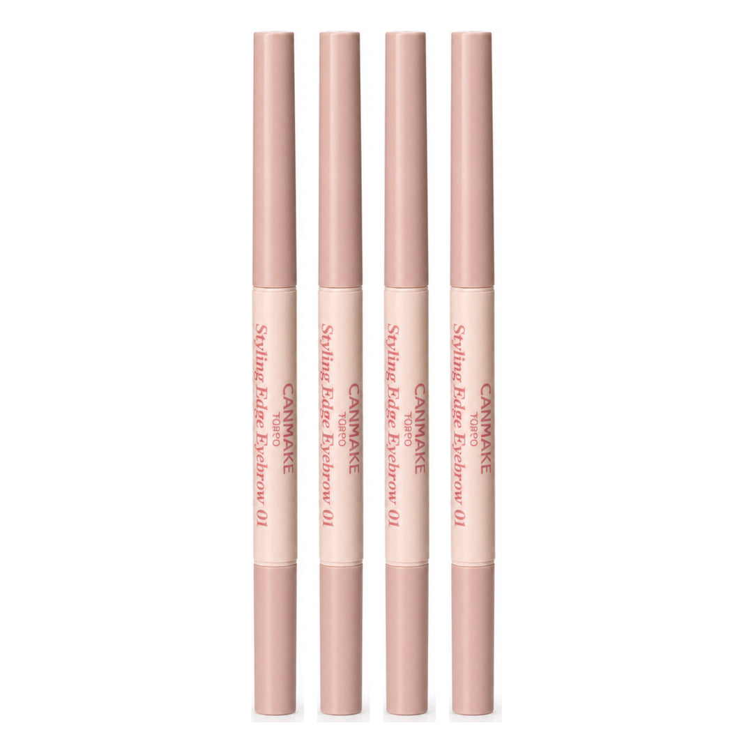 CANMAKE Styling Edge Eyebrow | 4 Packs | 0.13 g Each — 4 separate retail units shown on white background