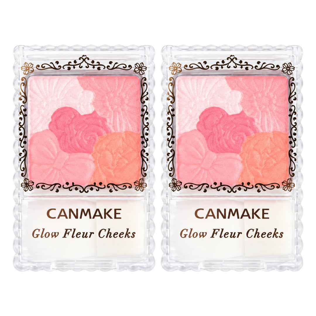 CANMAKE Glow Fleur Cheeks | 2 Packs — 2 separate retail units shown on white background