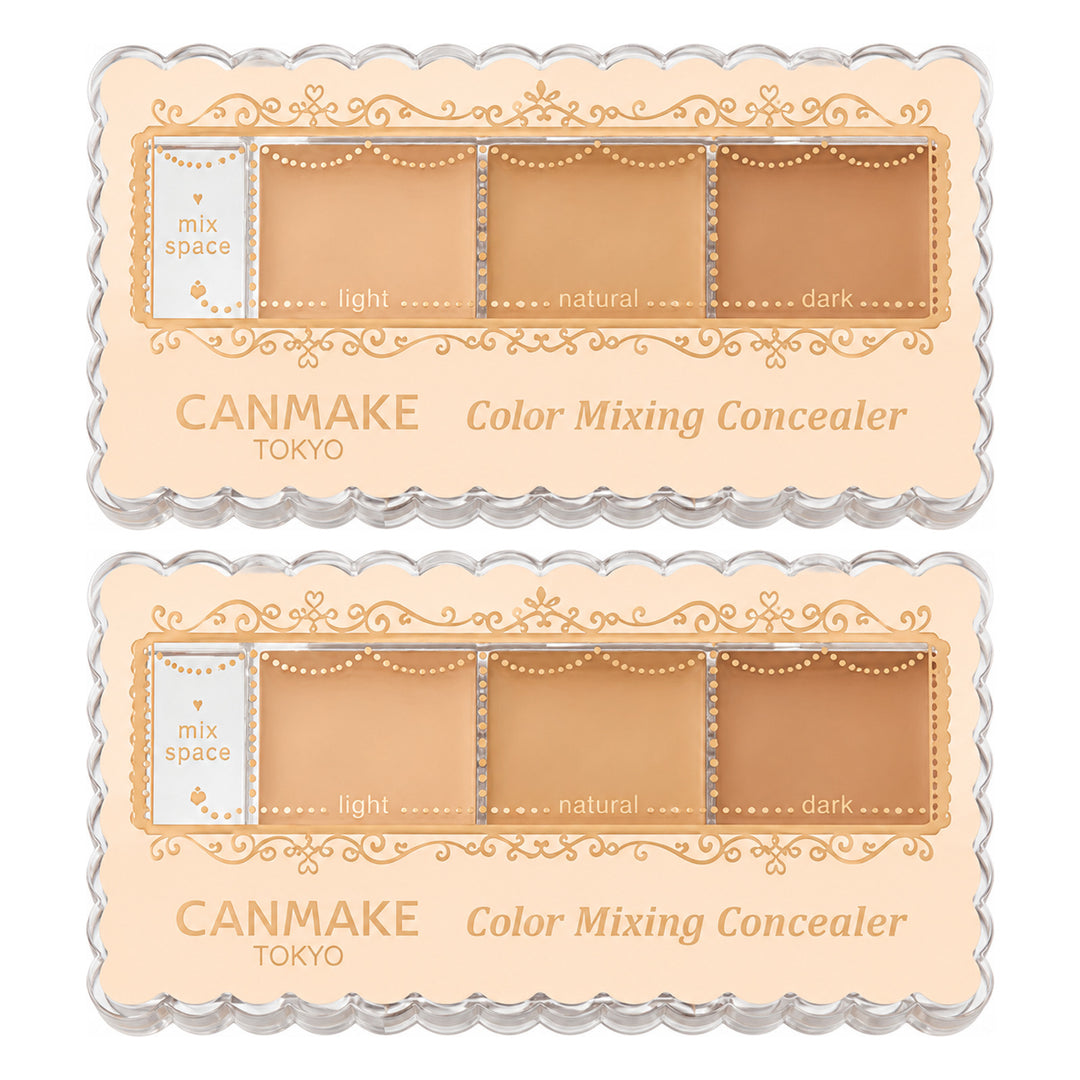 CANMAKE Color Mixing Concealer | 2 Packs | 4.5 g Each — 2 separate retail units shown on white background