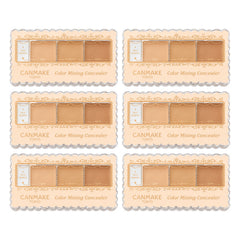 CANMAKE Color Mixing Concealer | 6 Packs | 4.5 g Each — 6 separate retail units shown on white background