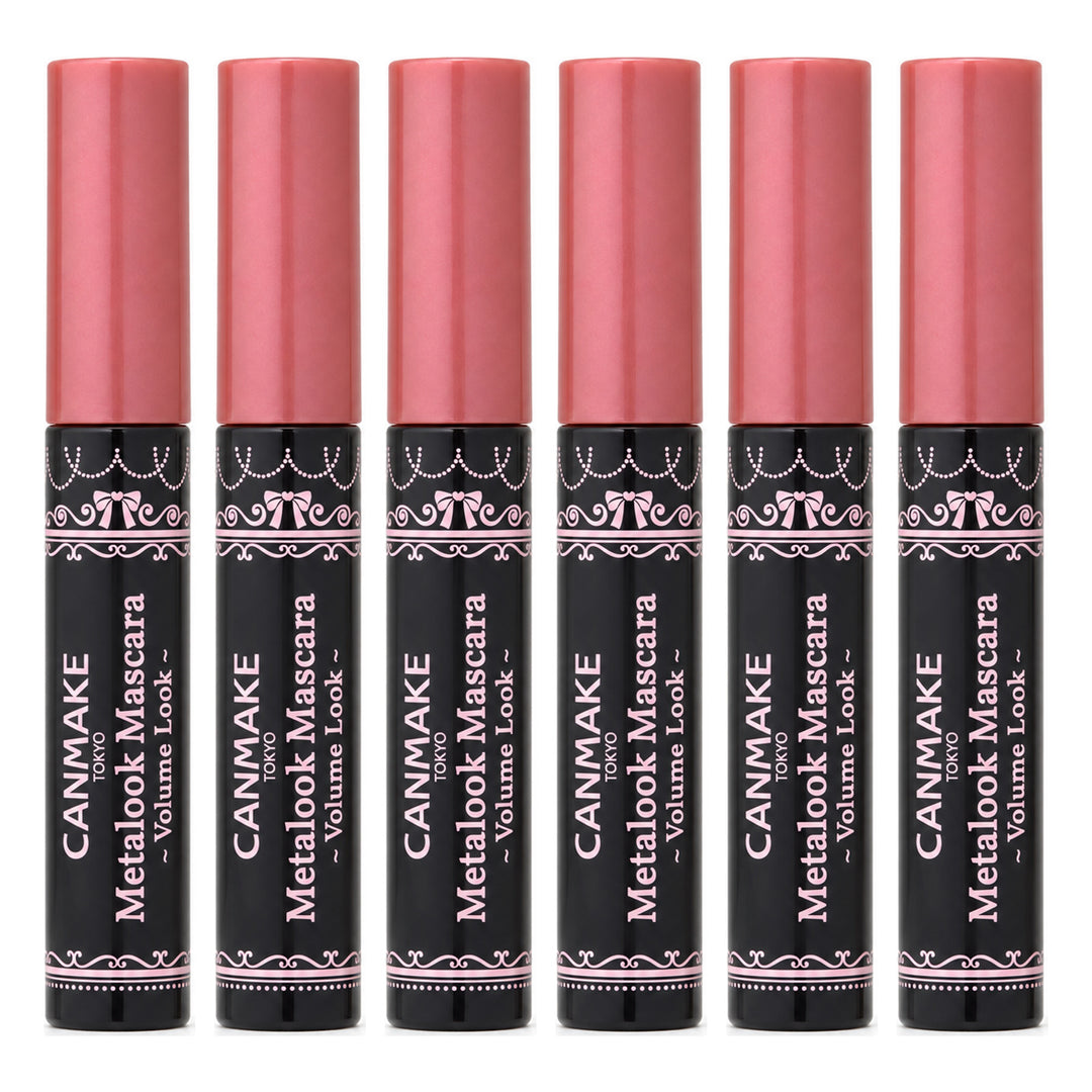 CANMAKE Metalook Mascara Volume Look | 6 Packs | 4 g Each — 6 separate retail units shown on white background