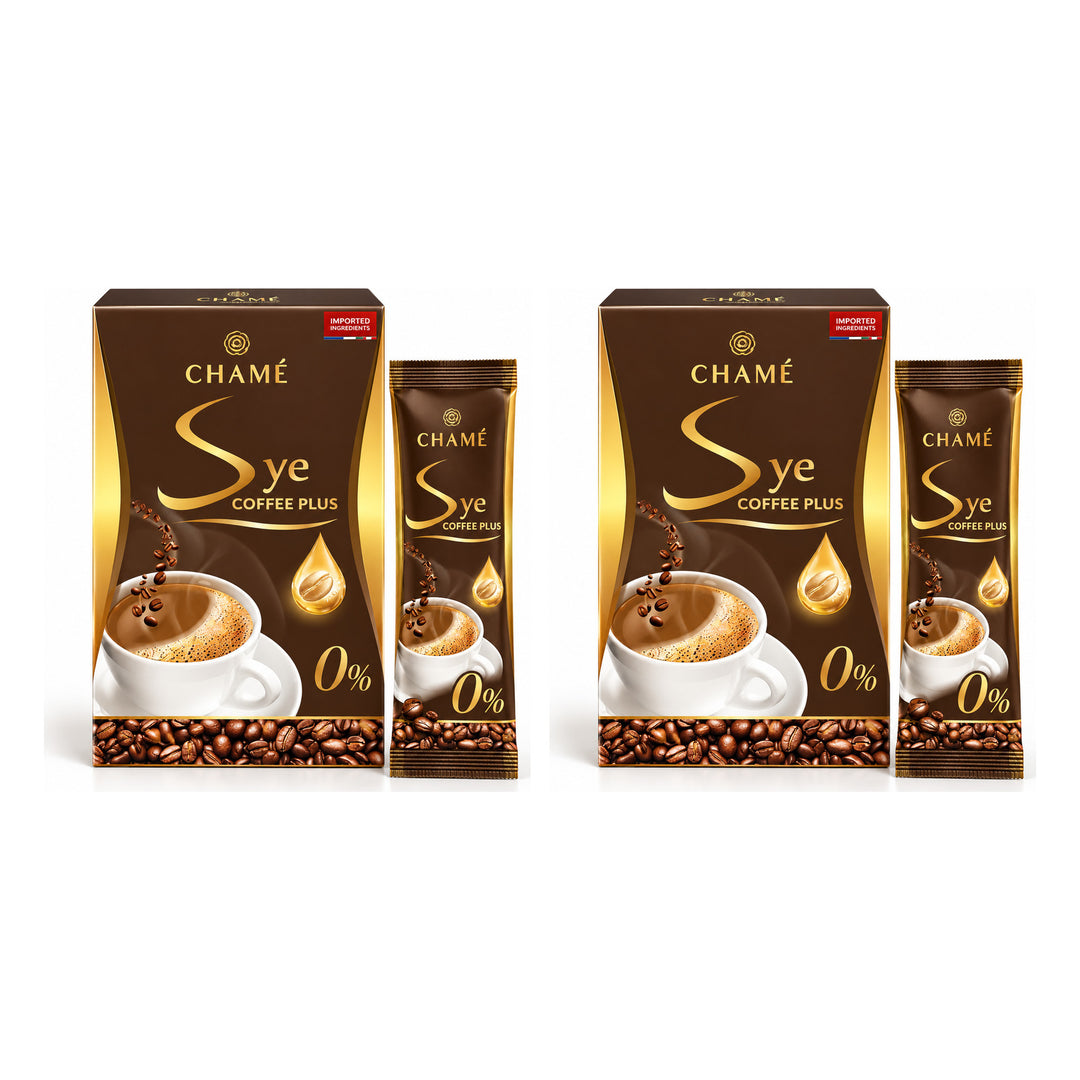 CHAMÉ Sye Coffee Plus Premium Arabica 15 g × 10 Sachets | 2 Packs — 2 separate retail units shown on white background