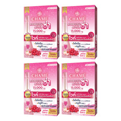 CHAMÉ Collagen Sparkza Grape | 4 Packs — 4 separate retail units shown on white background