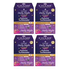 CHAMÉ Daily Night Gummy Blackberry | 4 Packs — 4 separate retail units shown on white background