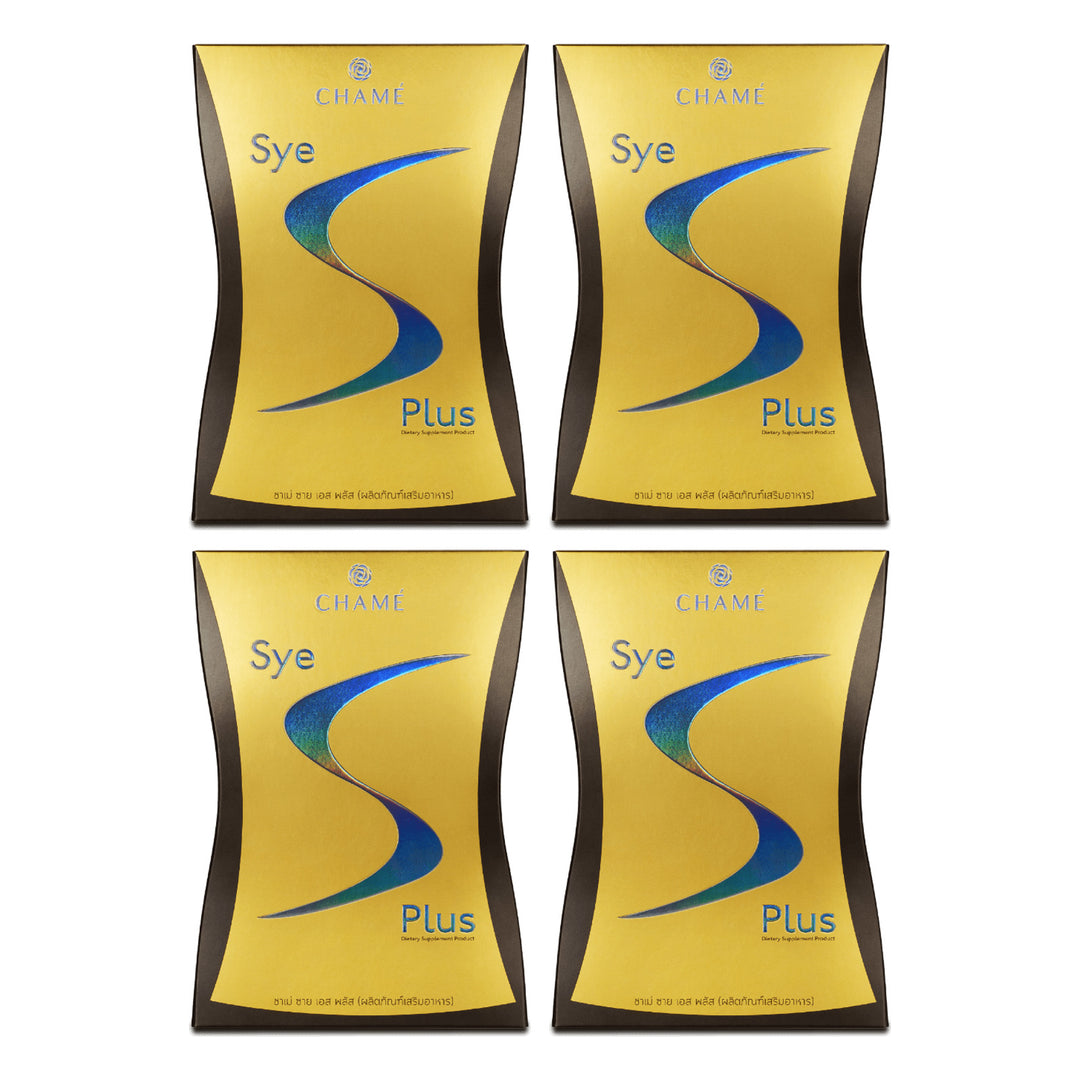CHAMÉ Sye S Plus — 1 box of 10 Sachets | 4 Packs — 4 separate retail units shown on white background