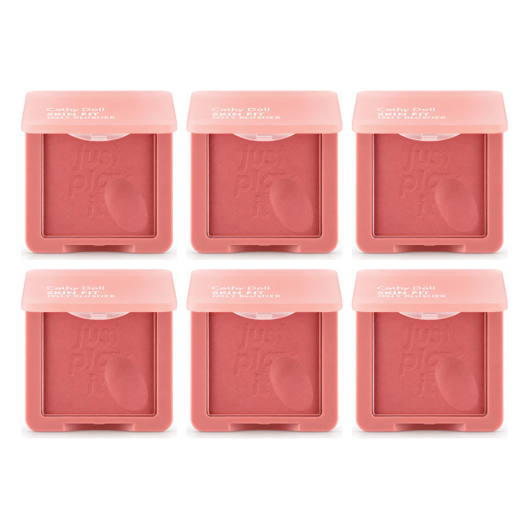 Cathy Doll Skin Fit Jelly Blusher 6g | 6 Packs — 6 separate retail units shown on white background