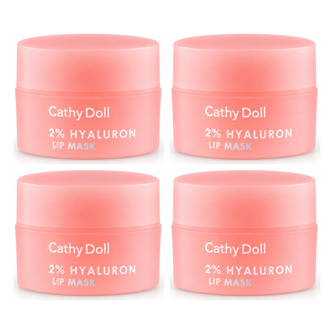 Cathy Doll 2% Hyaluron Lip Mask 4.5g | 4 Packs — 4 separate retail units shown on white background