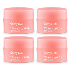 Cathy Doll 2% Hyaluron Lip Mask 4.5g | 4 Packs — 4 separate retail units shown on white background