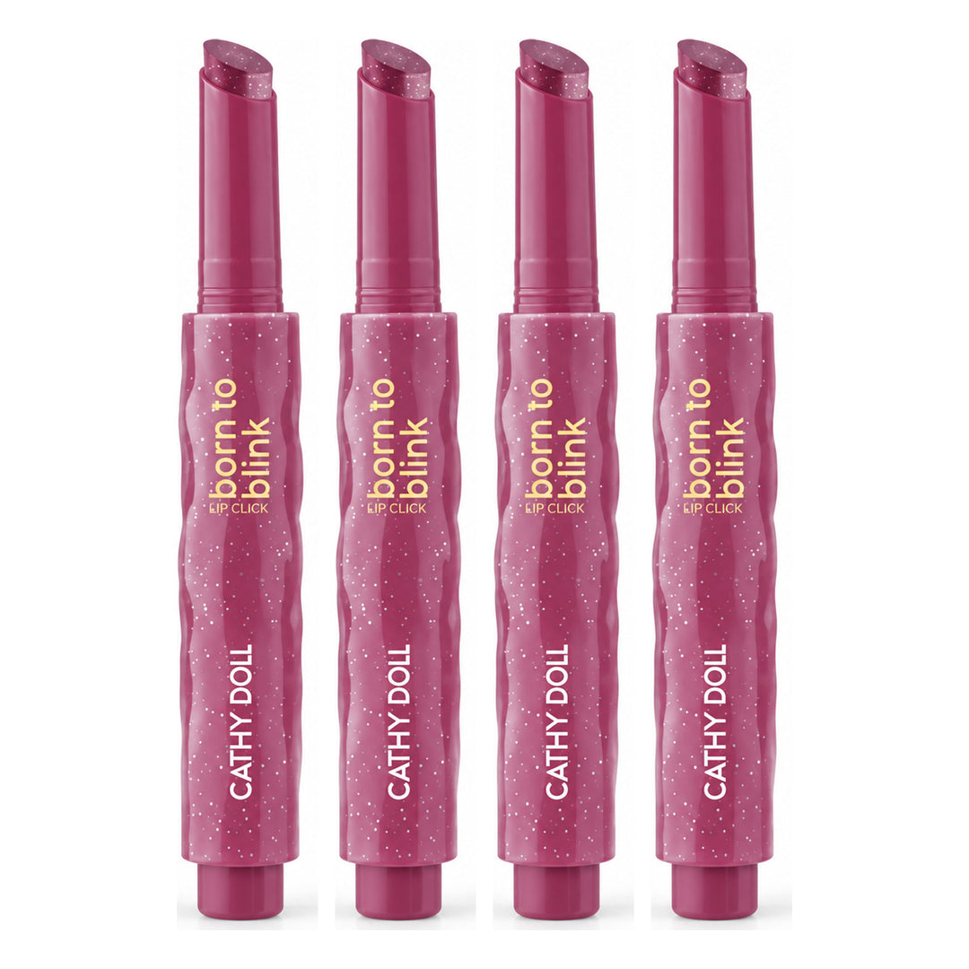 Cathy Doll Born To Blink Lip Click 2g | 4 Packs — 4 separate retail units shown on white background