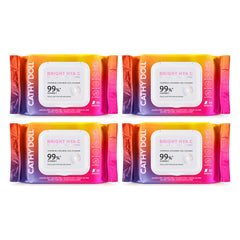 Cathy Doll Bright Hya C Makeup Remover Wipes 30 Sheets | 4 Packs — 4 separate retail units shown on white background
