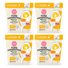 Cathy Doll Pore Minimizing Yogurt Mask Sheet 25g | 4 Packs — 4 separate retail units shown on white background
