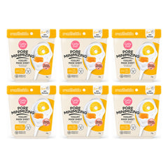 Cathy Doll Pore Minimizing Yogurt Mask Sheet 25g | 6 Packs — 6 separate retail units shown on white background