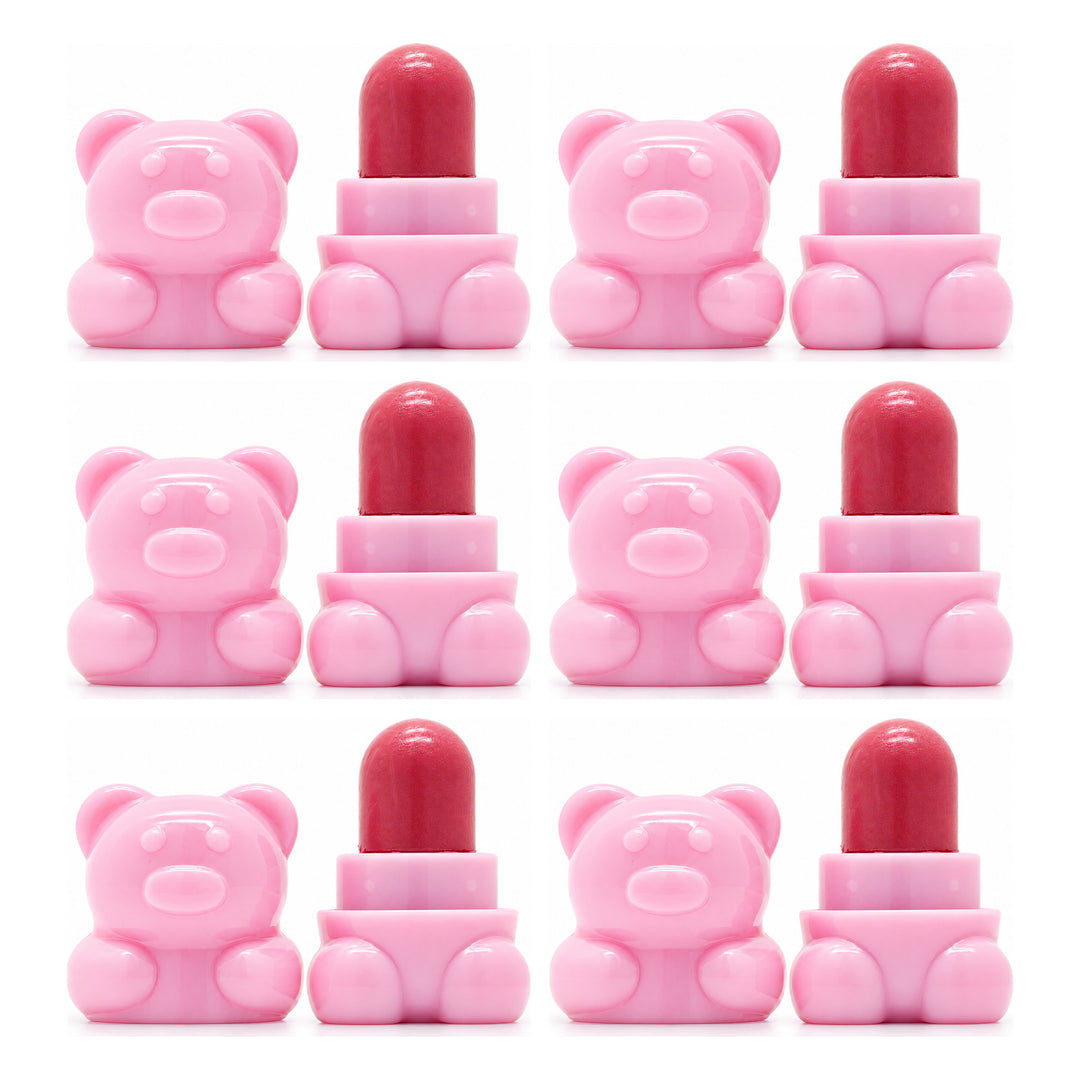 Cathy Doll Shiny Bear Lip Moist 1.1g | 6 Packs — 6 separate retail units shown on white background