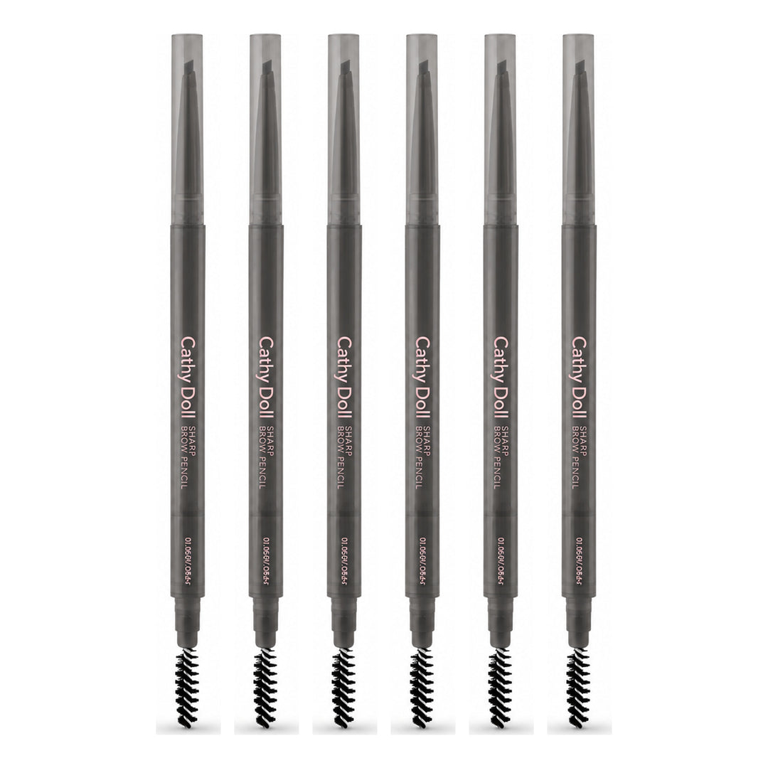 Cathy Doll Skinny Sharp Brow Pencil 0.06g | 6 Packs — 6 separate retail units shown on white background
