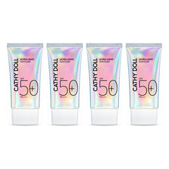 Cathy Doll Ultra Light Sun Fluid SPF50+ PA++++ | 4 Packs — 4 separate retail units shown on white background