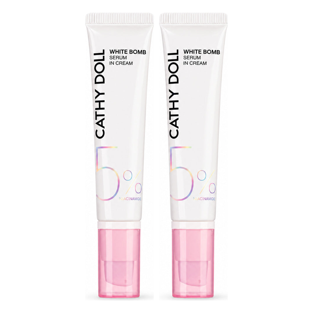 Cathy Doll White Bomb Serum in Cream 5% 15ml | 2 Packs — 2 separate retail units shown on white background