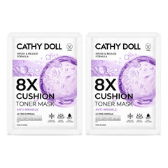 Cathy Doll 8X Cushion Toner Mask Anti-Wrinkle 25g | 2 Packs — 2 separate retail units shown on white background