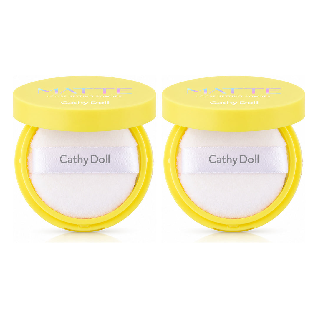 Cathy Doll Matte Translucent Loose Setting Powder 10g | 2 Packs — 2 separate retail units shown on white background