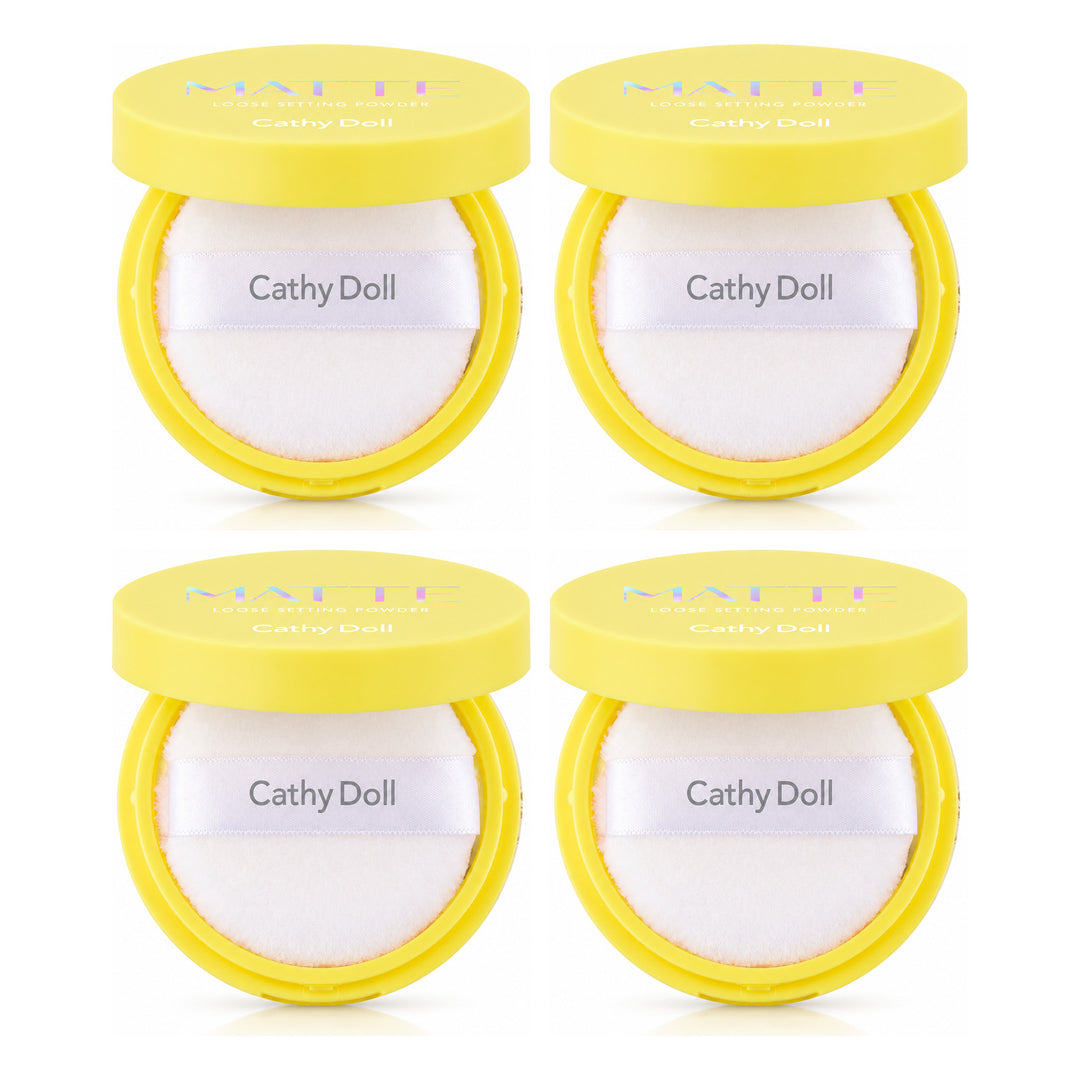 Cathy Doll Matte Translucent Loose Setting Powder 10g | 4 Packs — 4 separate retail units shown on white background