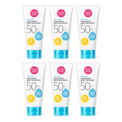 Cathy Doll Aqua Sun Non Greasy Body Sun Serum SPF50 PA+++ 138ml | 6 Packs — 6 separate retail units shown on white background