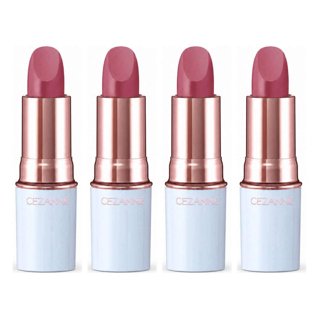 CEZANNE Lasting Stay Lip Color | 4 Packs — 4 separate retail units shown on white background