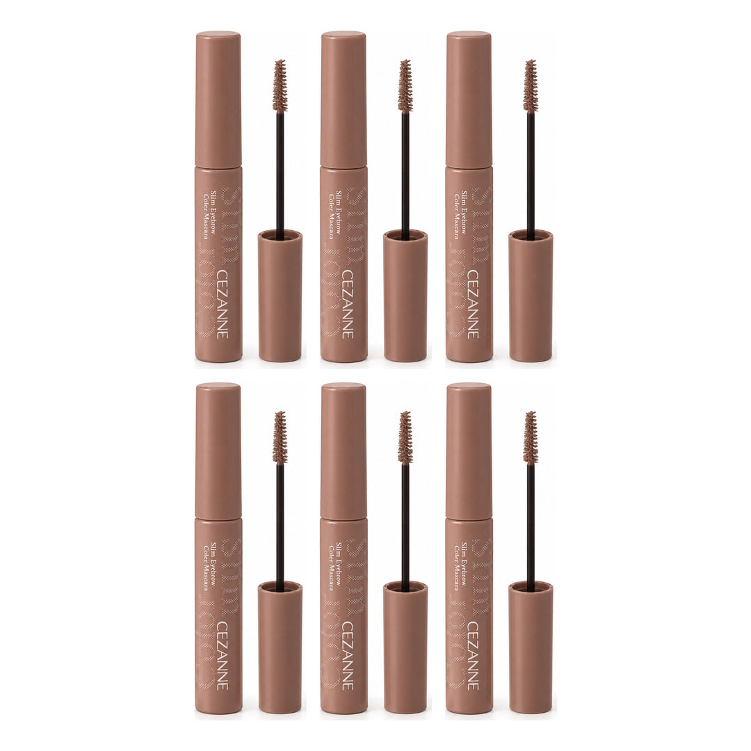 CEZANNE Slim Eyebrow Color Mascara | 6 Packs — 6 separate retail units shown on white background