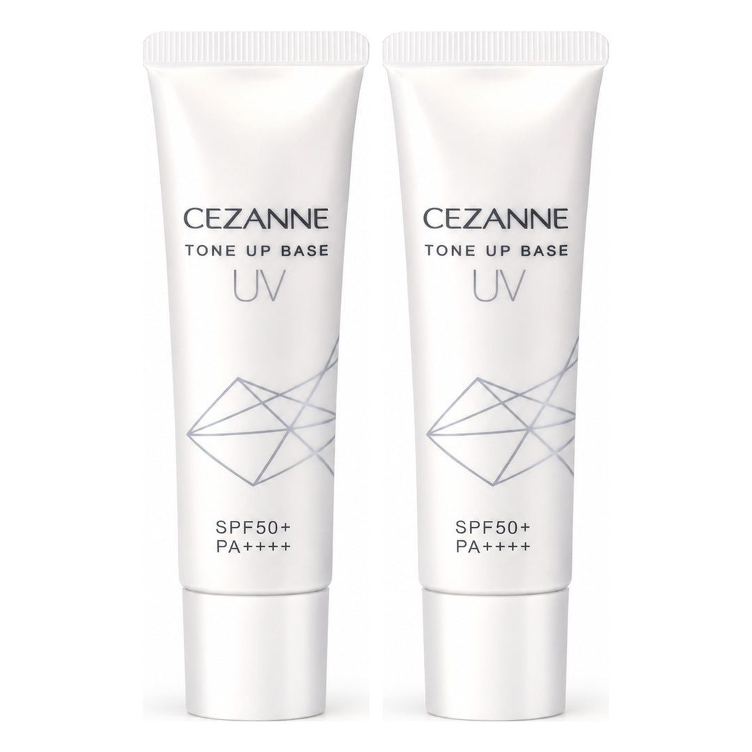 CEZANNE UV Tone Up Base | 2 Packs — 2 separate retail units shown on white background